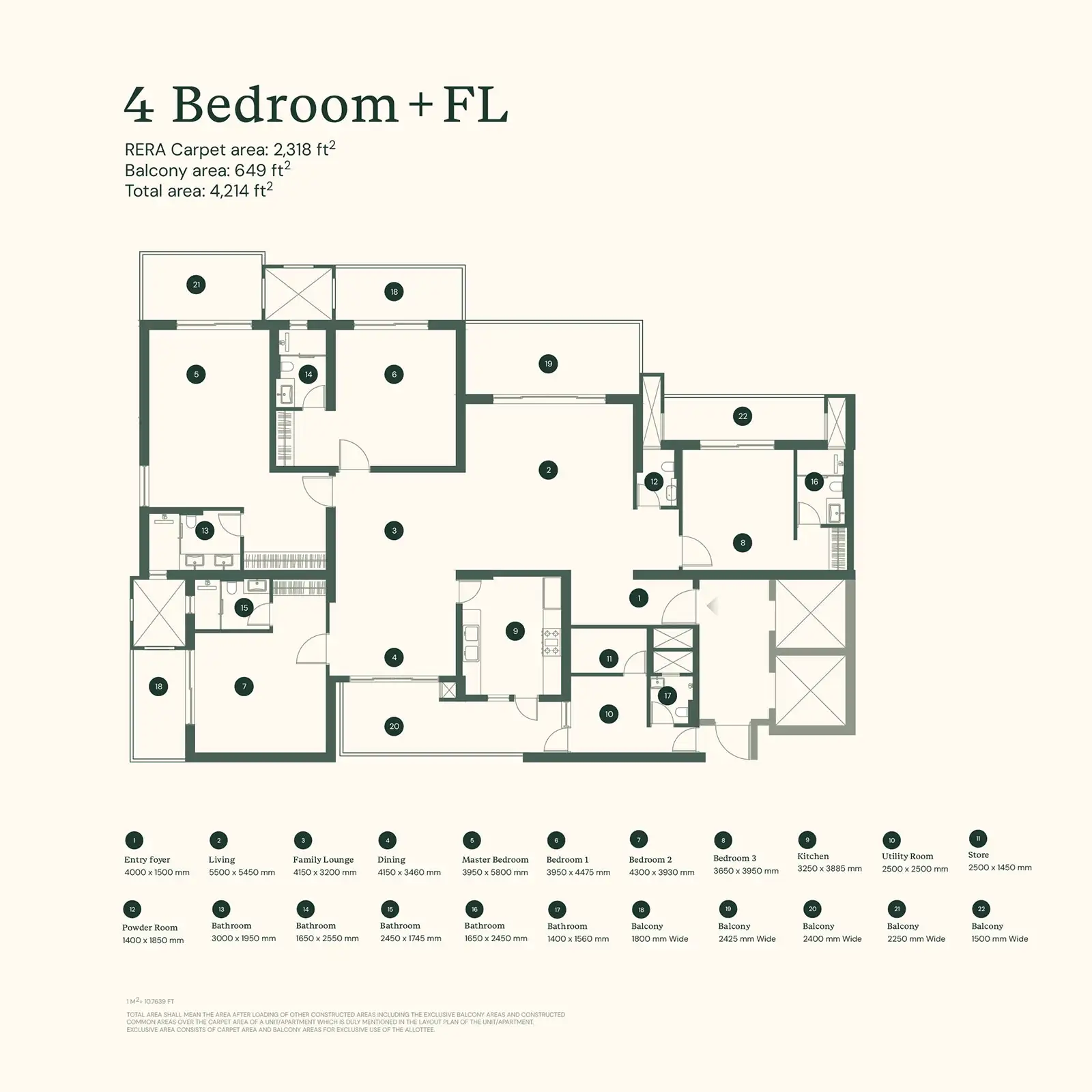 4 BHK + FL Layout