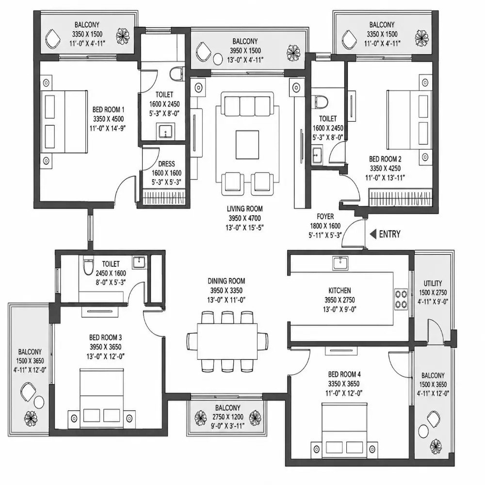 4 BHK Layout